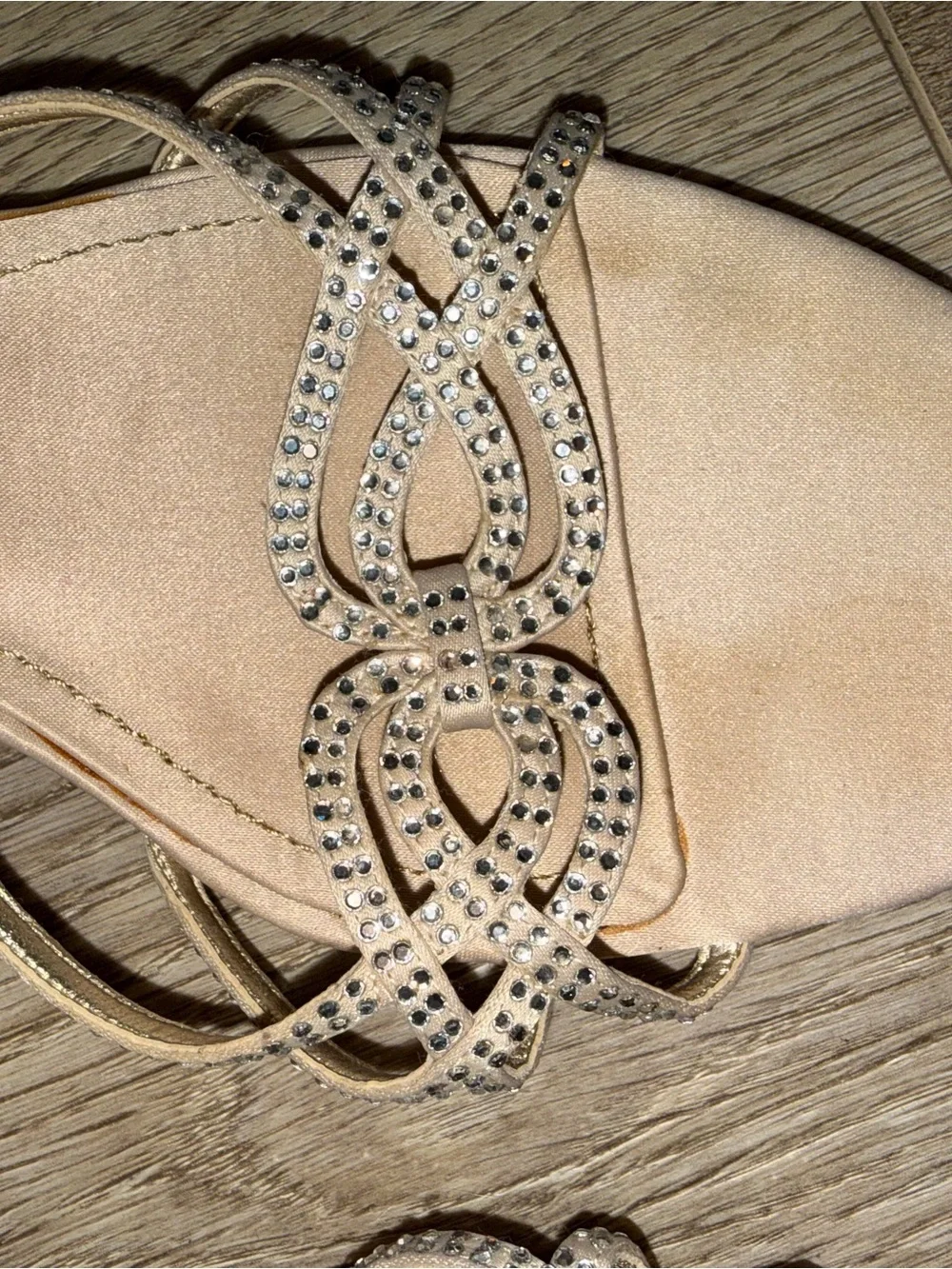 Nina Nude Pink Rhinestone Strappy Sandals - Picture 3 of 6